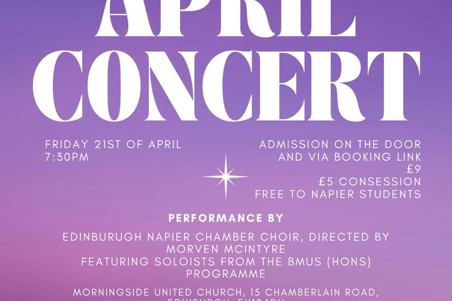 Edinburgh Napier Chamber Choir April Concert